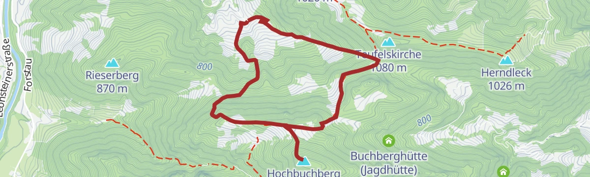 Route map: Hochbuchberg über Grünburger Hütte